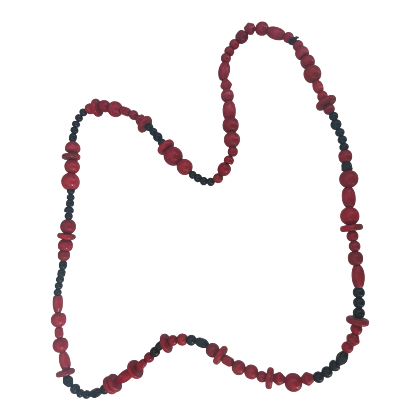 Rote Schwarz Perlenkette Damen Schmuck Kunststoff Elastisch Gummischnur