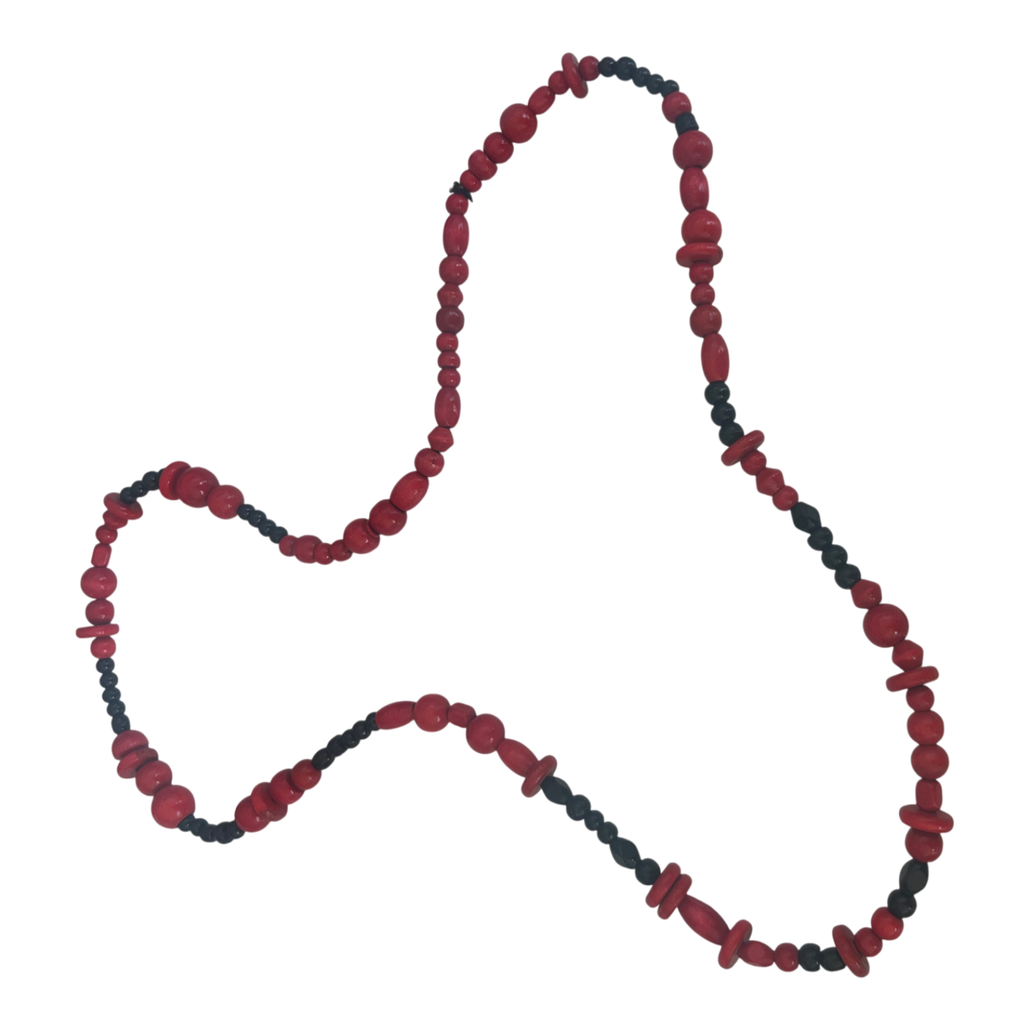 Rote Schwarz Perlenkette Damen Schmuck Kunststoff Elastisch Gummischnur