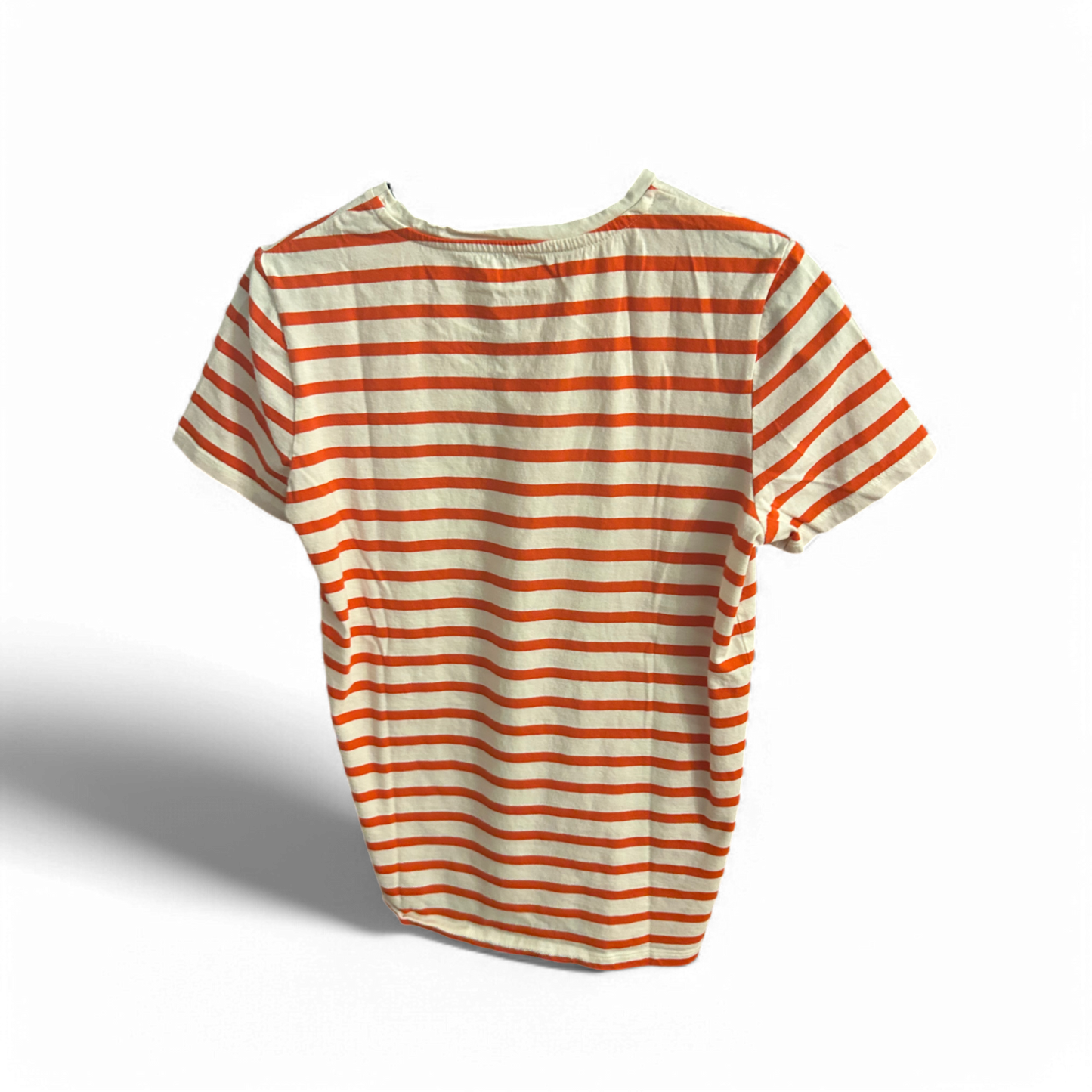 🧡 Cross Jeans T-Shirt M – Streifen & Stickerei "Toi et moi" 🧡
