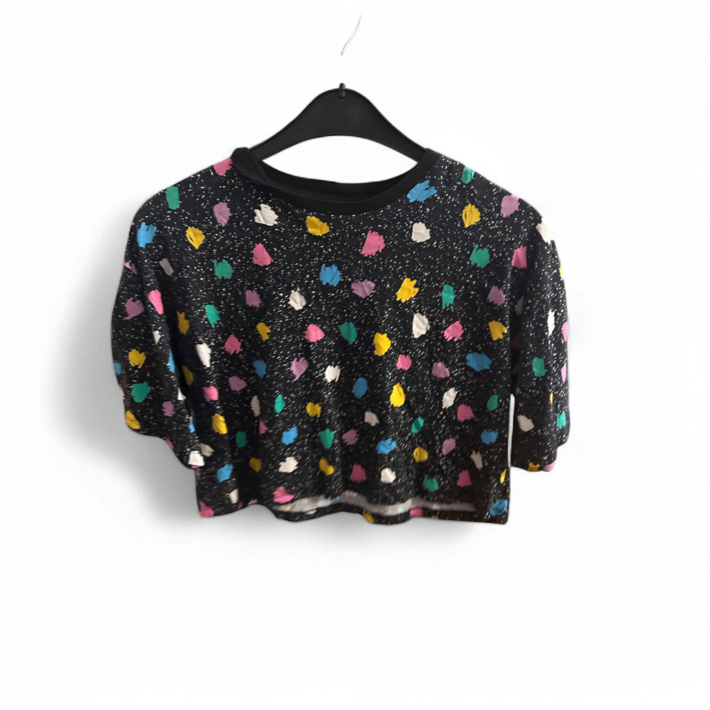 🌈  ASOS Crop Shirt Damen 38 – Buntes Muster – Baumwolle 🌈