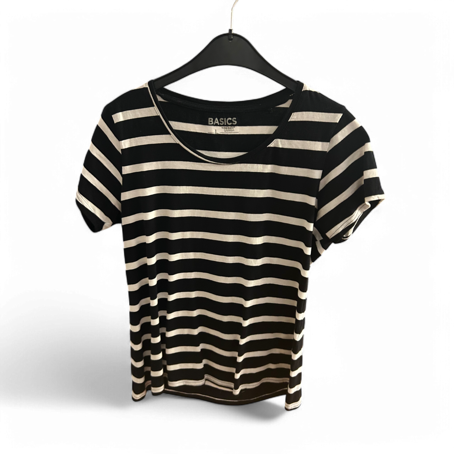 🖤 Infinity Basics Shirt L – Schwarz-Weiß Gestreift 🖤