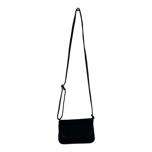 Schwarze Schultertasche Damen Kunstleder Tasche 20x15x8 cm viele Faecher Alltag