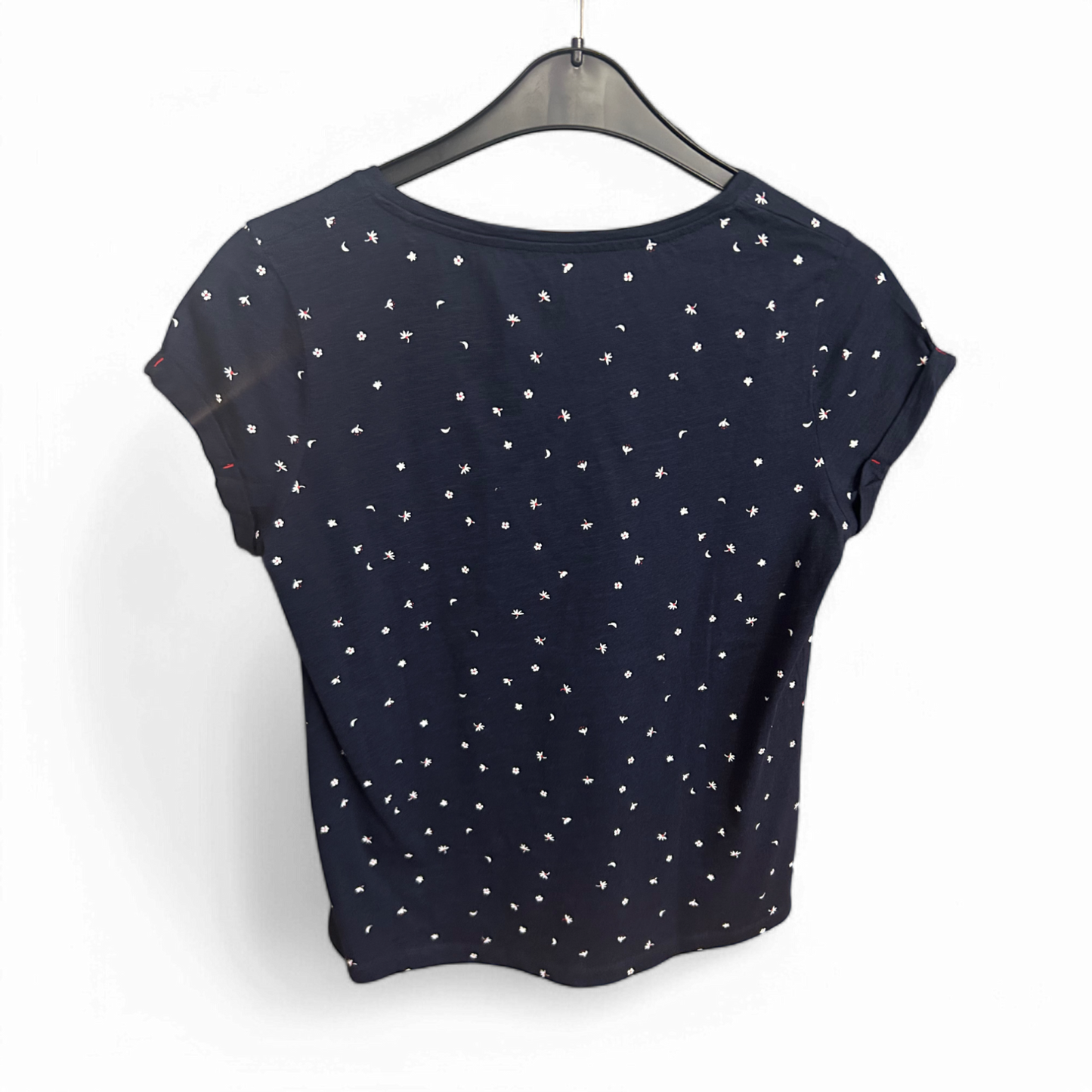 🌱 edc T-Shirt Damen L – Navy mit Mini-Stick – Organic Cotton 🌟