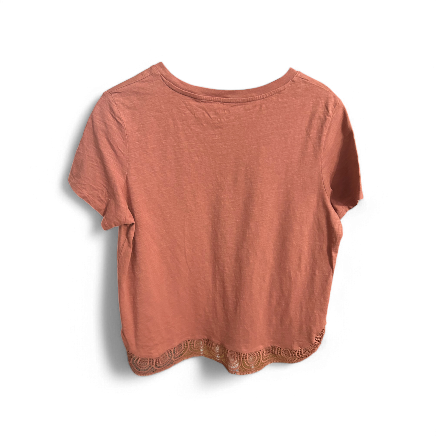 🌸 KIABI T-Shirt Damen L Rosa – Häkelspitze Saum – Top Zustand 🌸