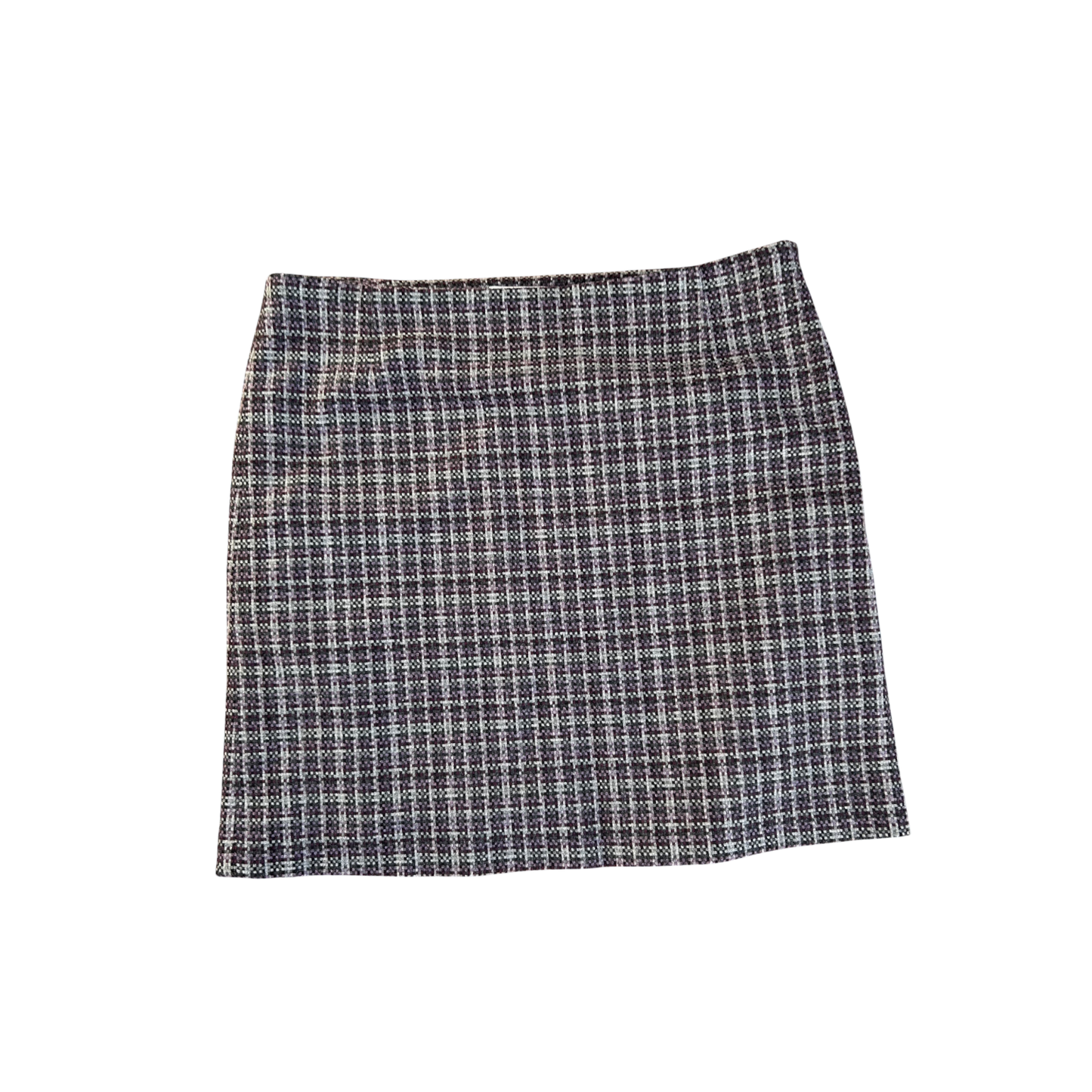 S Oliver Damen Rock Grau Violett Kariert Gr 40 Wolle Mix Mini Winter Business Chic