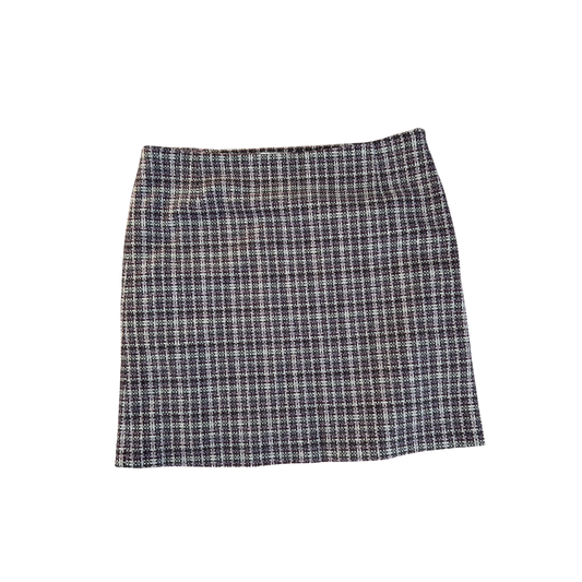 S Oliver Damen Rock Grau Violett Kariert Gr 40 Wolle Mix Mini Winter Business Chic