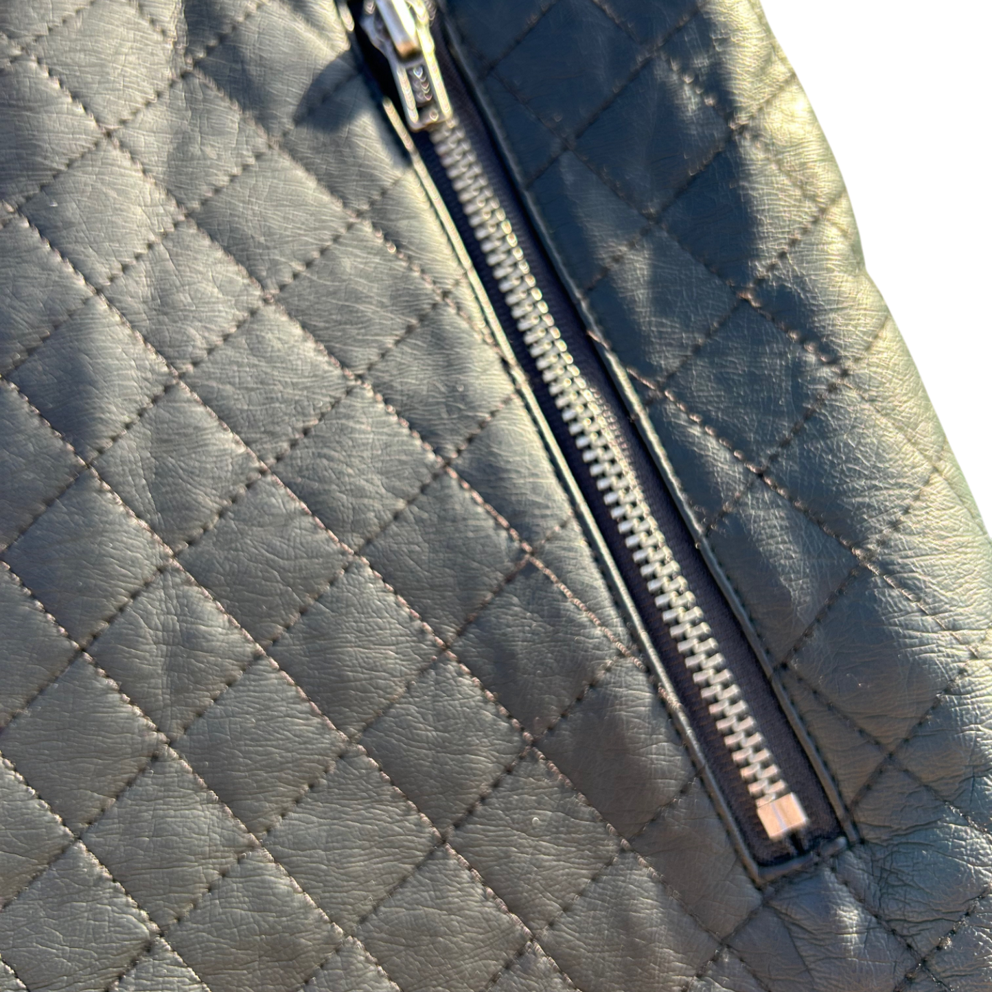 Paraphrase Damen Rock Kunstleder Schwarz Steppmuster Gr S Minirock Reissverschluss