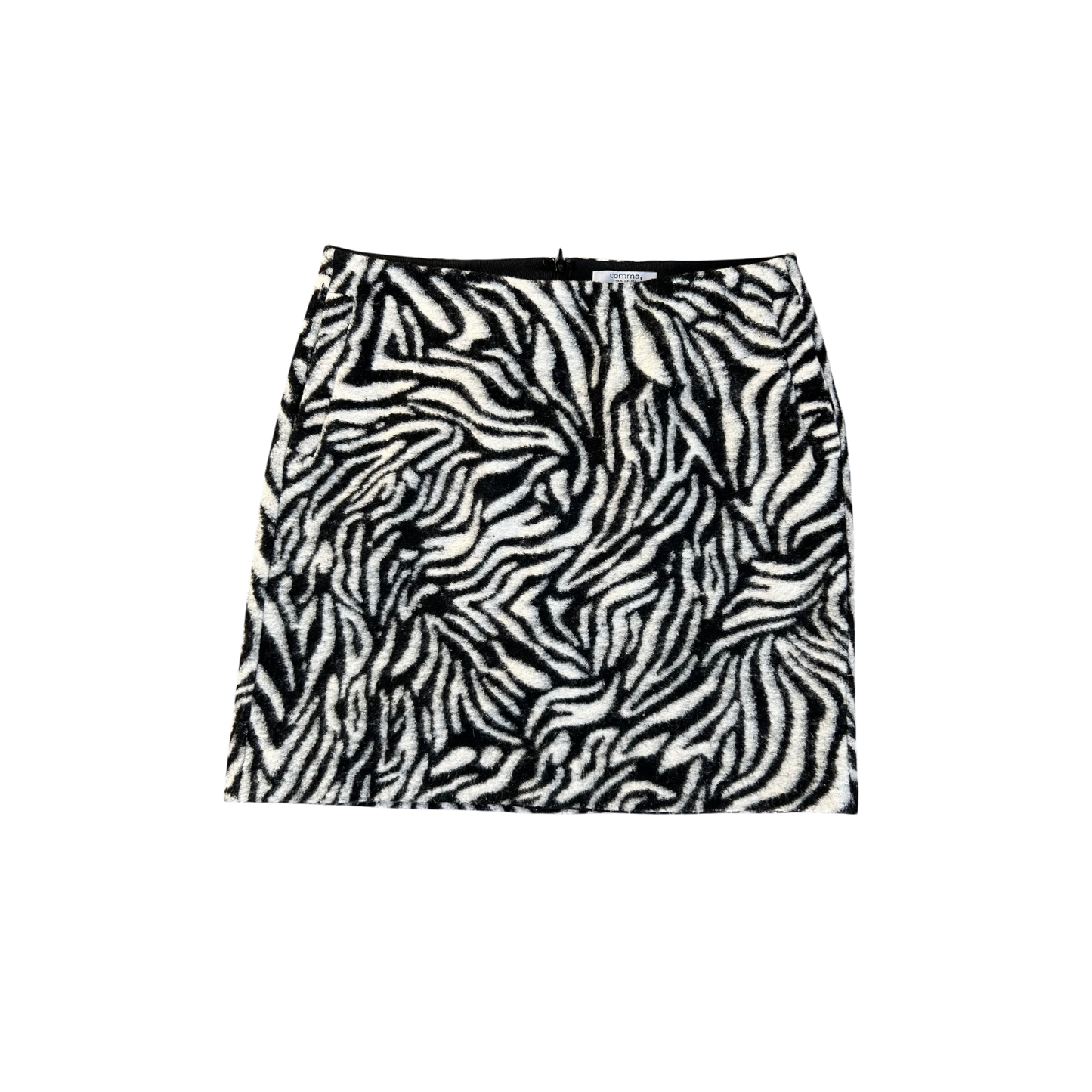 Comma Rock Damen Zebra Gr 40 Poly Viskose Kurzrock Mini Skirt Animal Muster Elegant
