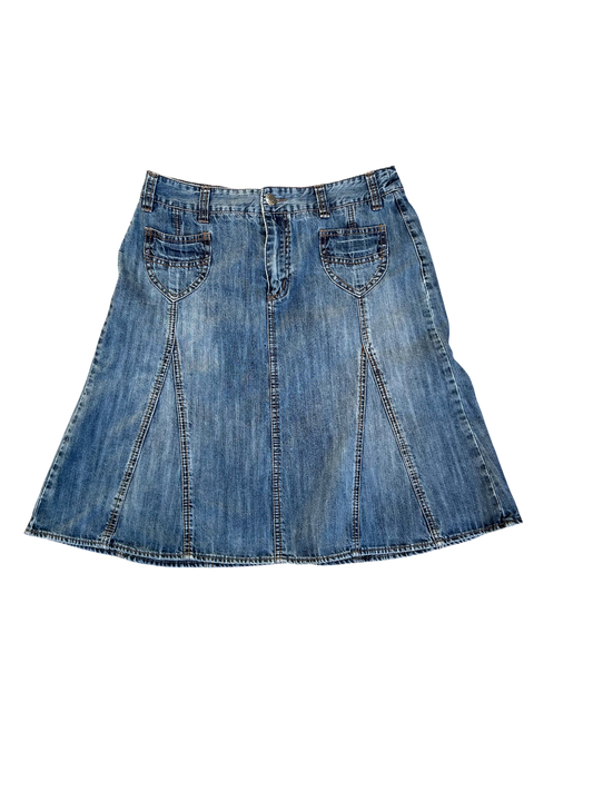 Street One Jeansrock Damen Gr 38 Blau Denim Baumwolle Freizeit Taschen A Linie