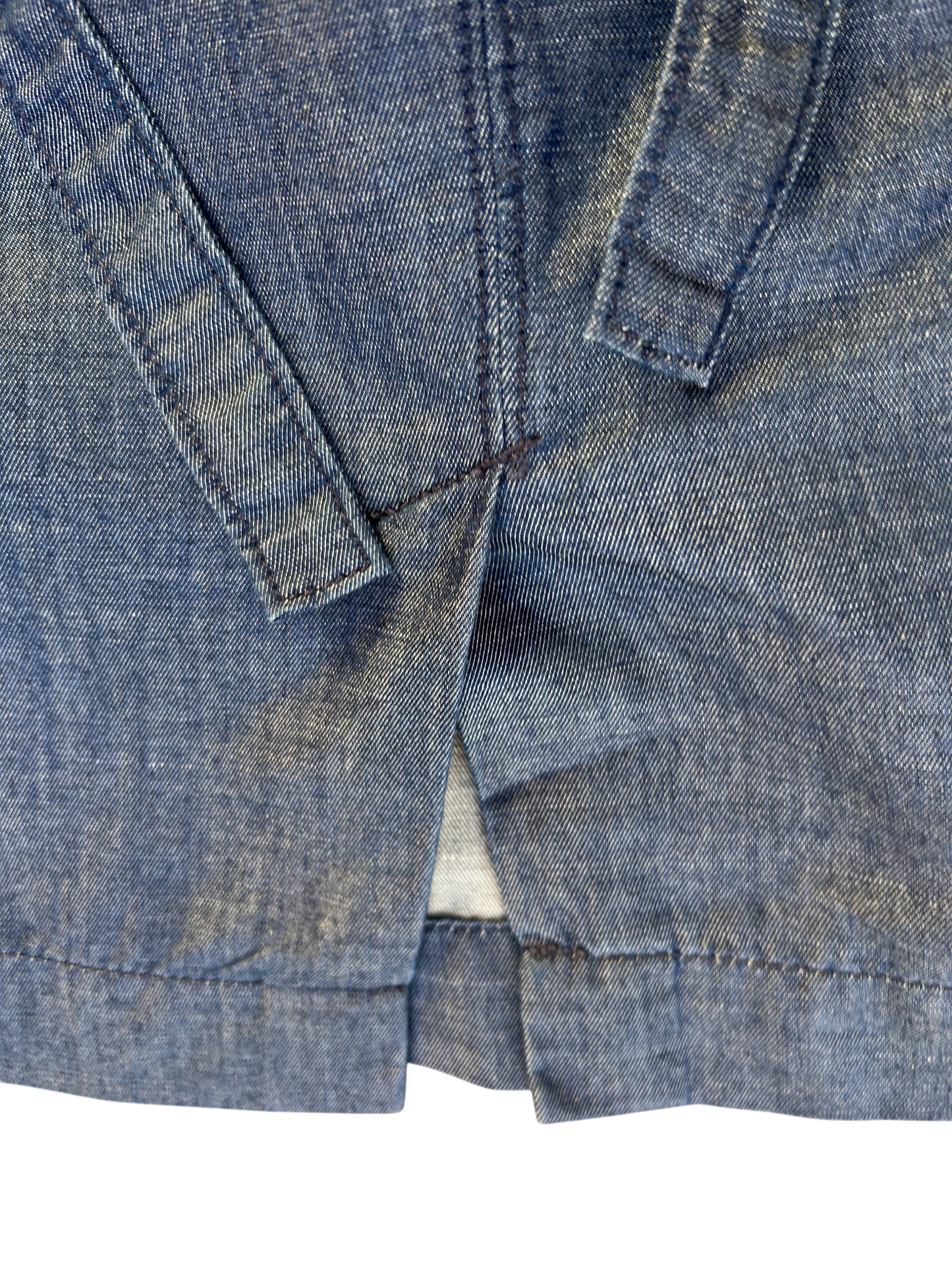 Tommy Hilfiger Damen Jeansrock Blau Gr 36 Baumwolle Leinen Lyocell Bindegürtel Knielang