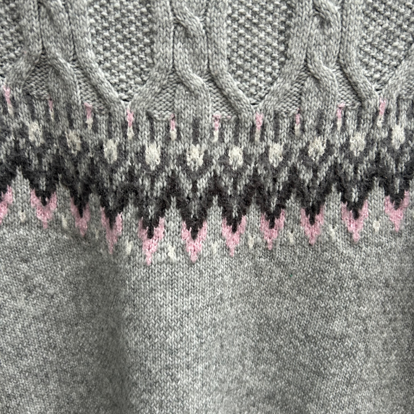 Gina Benotti Pullover Damen Gr S Grau Norwegermuster Winter Strick klassisch elegant