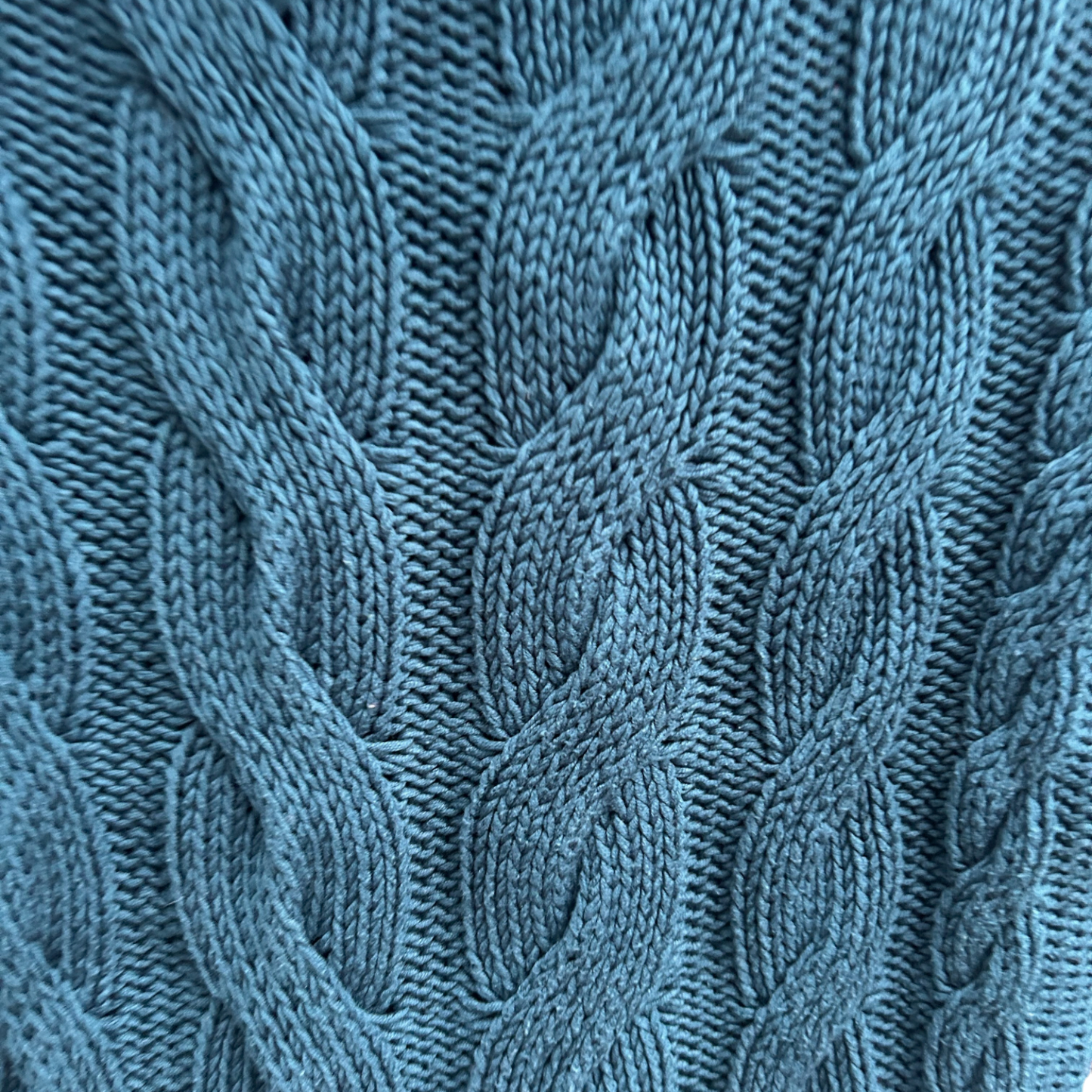 Marc O Polo Pullover Damen Gr L Petrol Rollkragen Zopfmuster Baumwolle klassisch elegant