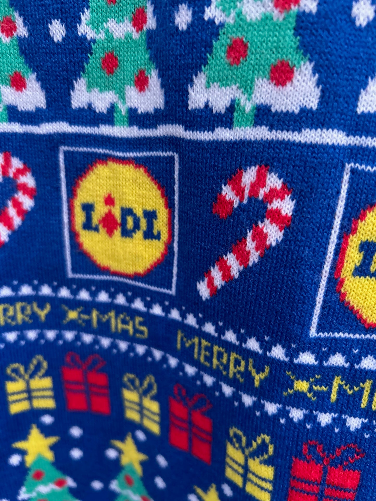Lidl Weihnachtspullover Damen Gr M 38 Blau Xmas Sweater Lustig Ugly Christmas