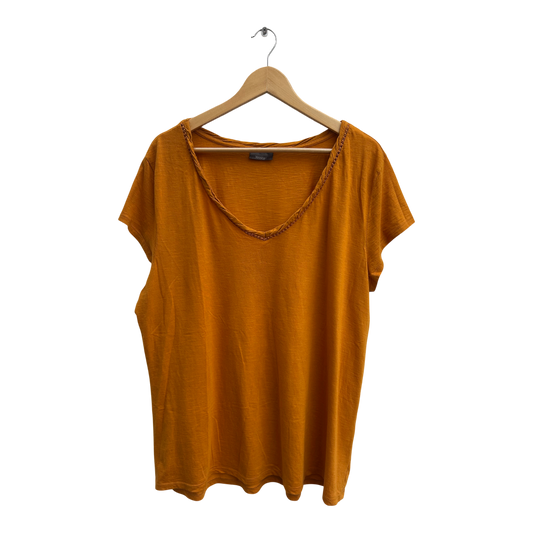 Cecil Shirt Damen Gr XL Grau BaumwolleYessica Shirt Damen Gr XL Orange Baumwolle Modal Kurzarm V-Ausschnitt Casual
