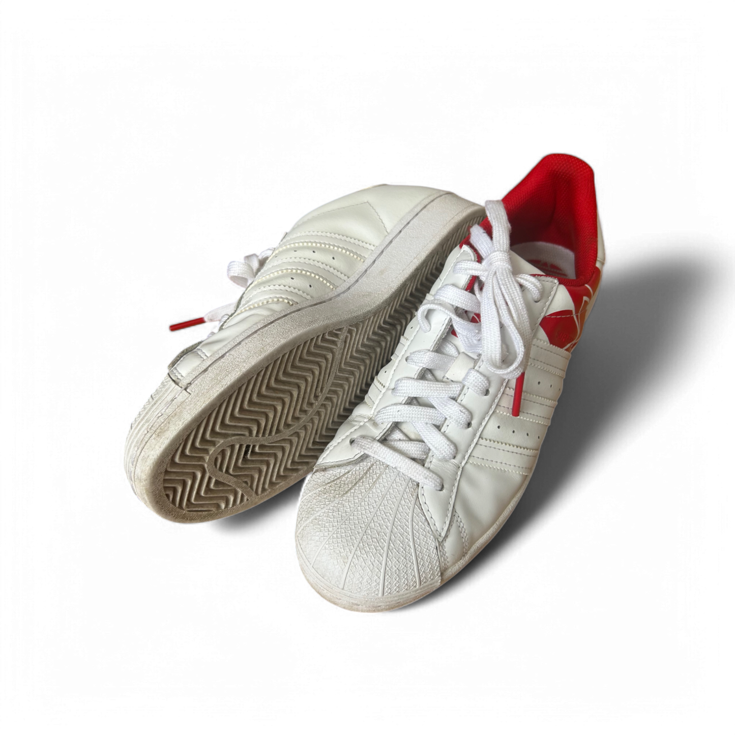 🔴 adidas Sneaker Herren Gr. 42 Weiß Rot – Gut erhalten 🕊️
