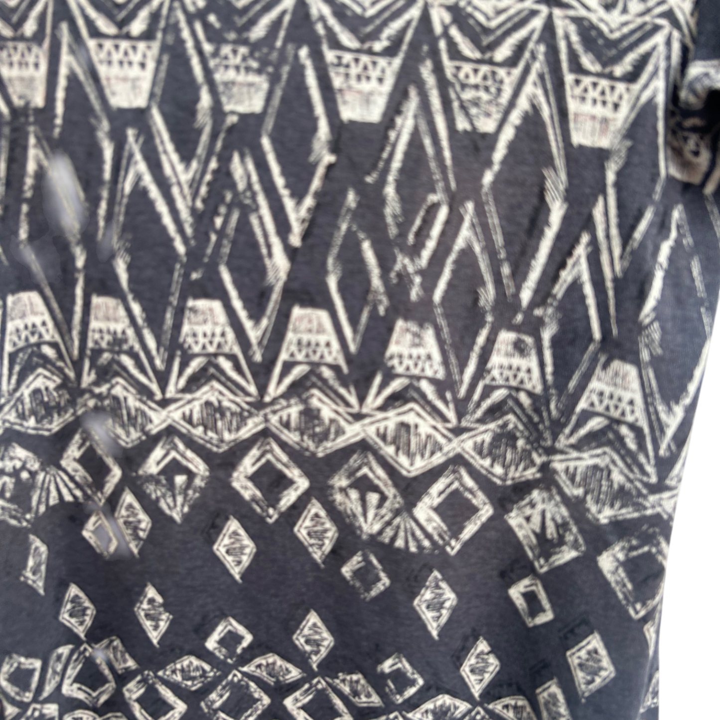 Cecil Shirt Damen Gr XL Grau Baumwolle Kurzarm Rundhals Muster Casual