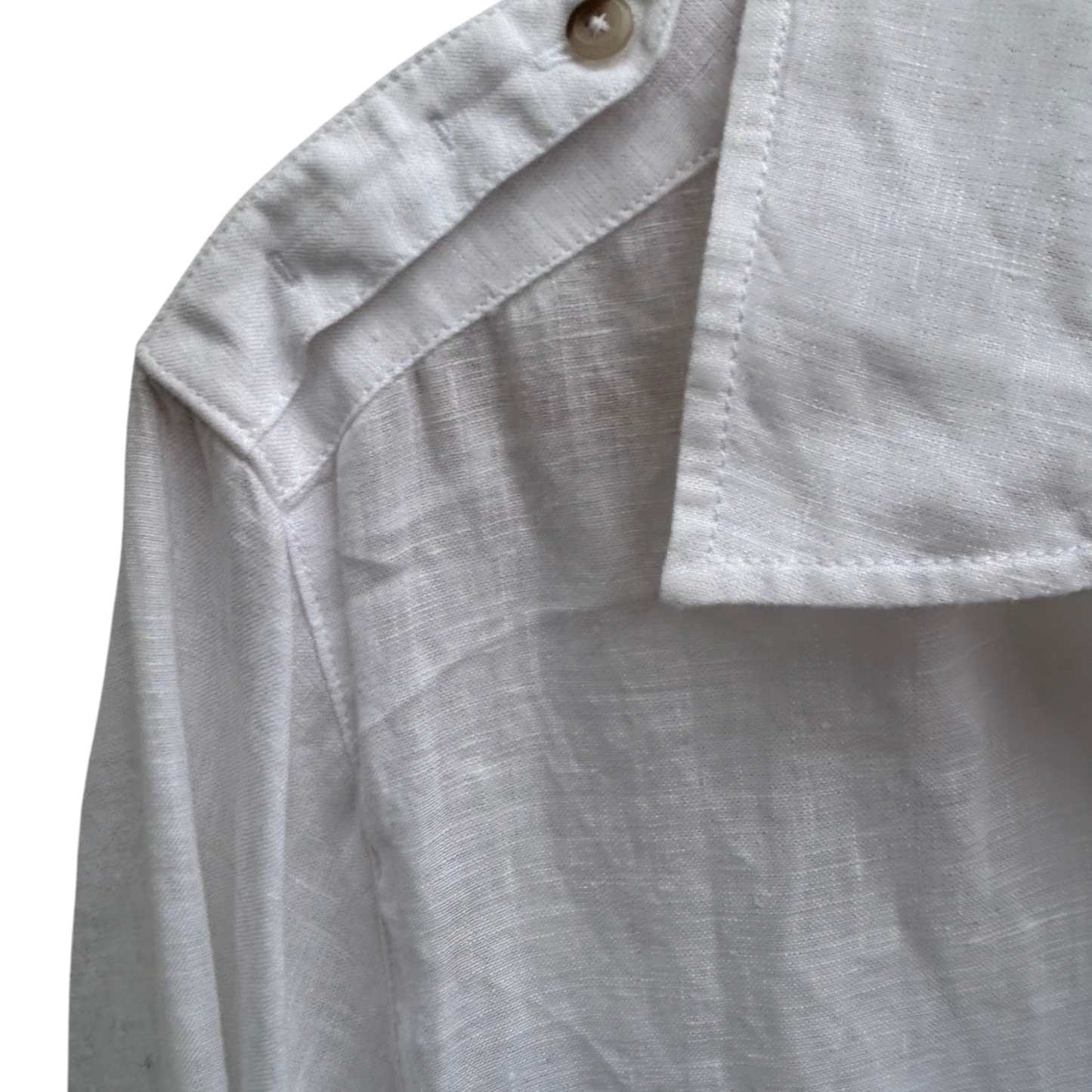 Brax Bluse Damen Gr 42 Weiß 100% Leinen Langarm Sommer Hemdbluse Elegant Klassisch