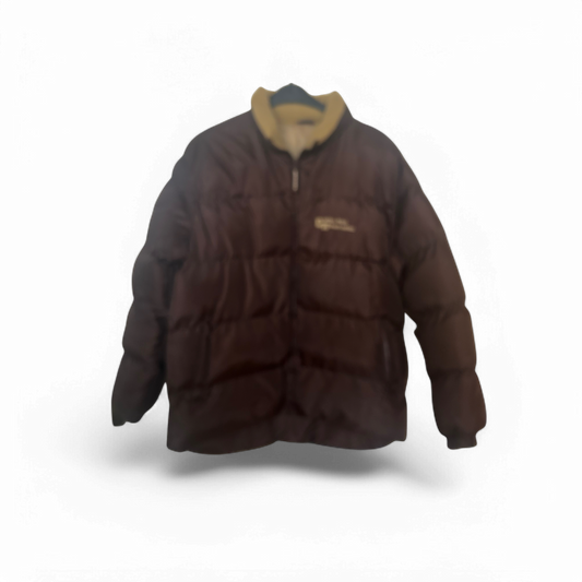 🟤 EXIGO Daunenjacke Herren M – Braun mit Teddykragen  🟤