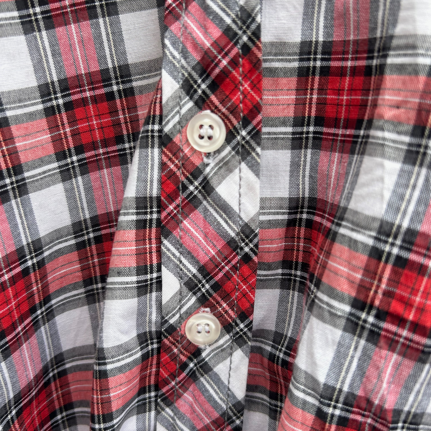 Biba Bluse Damen Gr 40 Kariert 100% Baumwolle Abnehmbarer Kragen Schal Rot Weiß