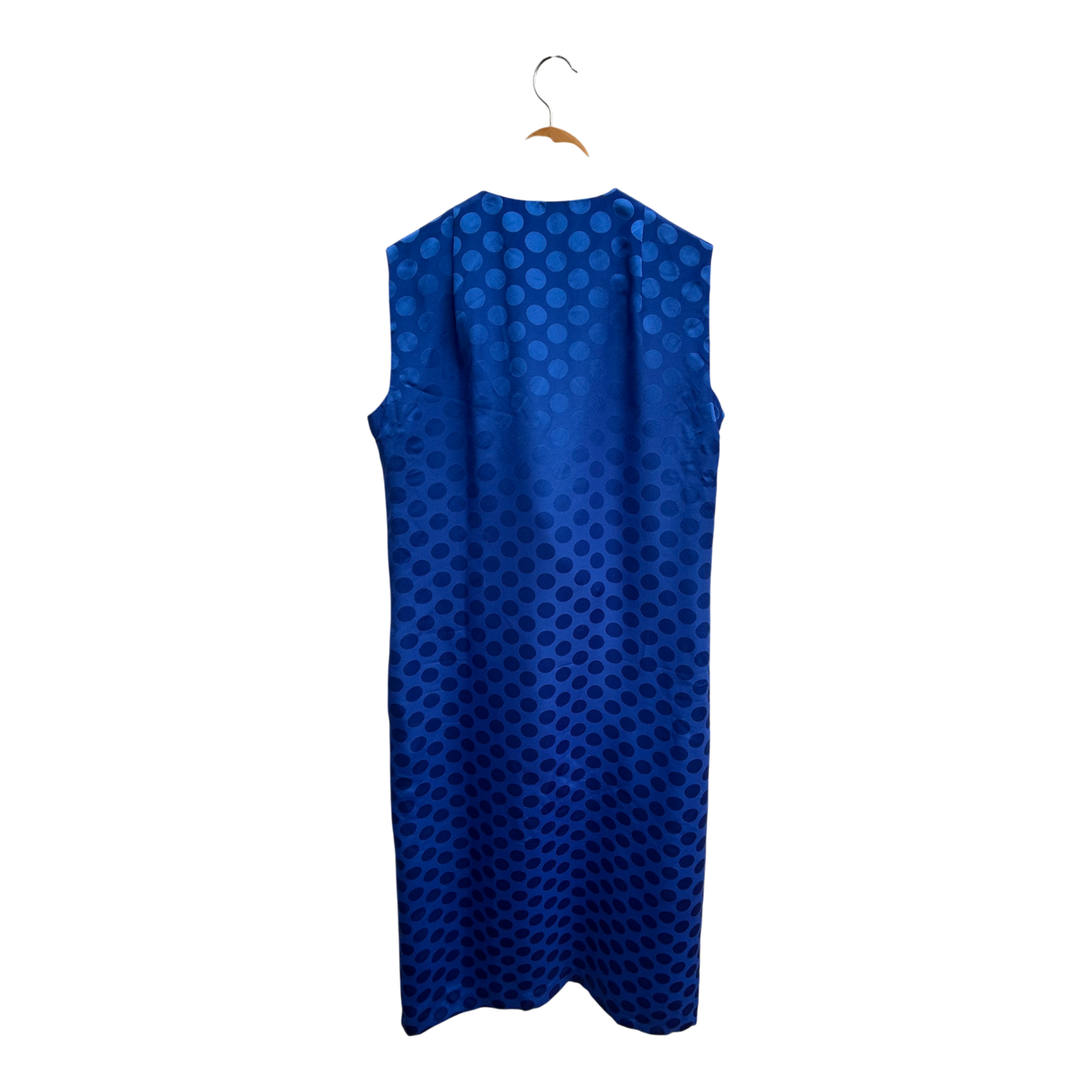 Lima Modelle Kleid Damen Gr 40 Blau Punkte Satin Gefüttert Retro Elegant Midi