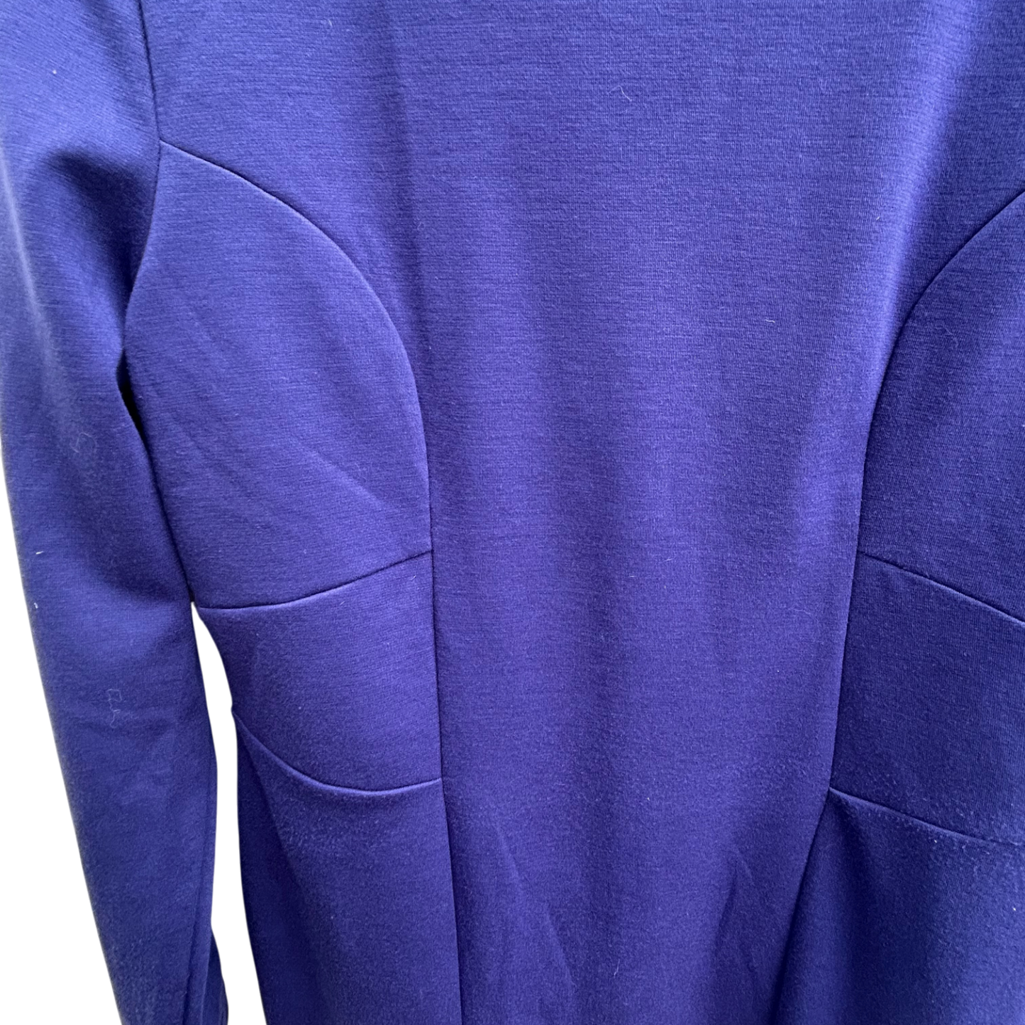 H&M Kleid Damen Gr L Royalblau Elegant Stretch Langarm Figurbetont Business