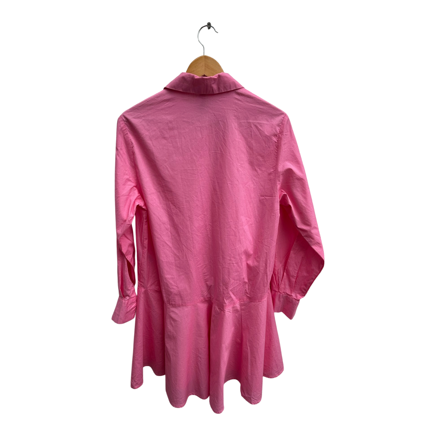 Page One Kleid Damen Gr 36 Pink Baumwolle Sommer Langarm Hemdblusenkleid Rüschen