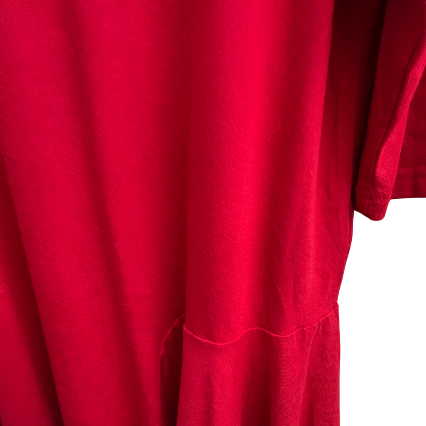 Mia Moda Kleid Damen Gr 46 Rot Viskose Stretch Elegant Klassisch Rüschen Saum Look