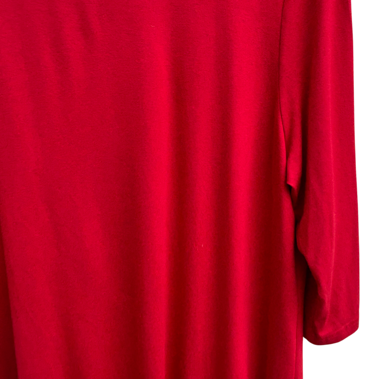 Mia Moda Kleid Damen Gr 46 Rot Viskose Stretch Elegant Klassisch Rüschen Saum Look