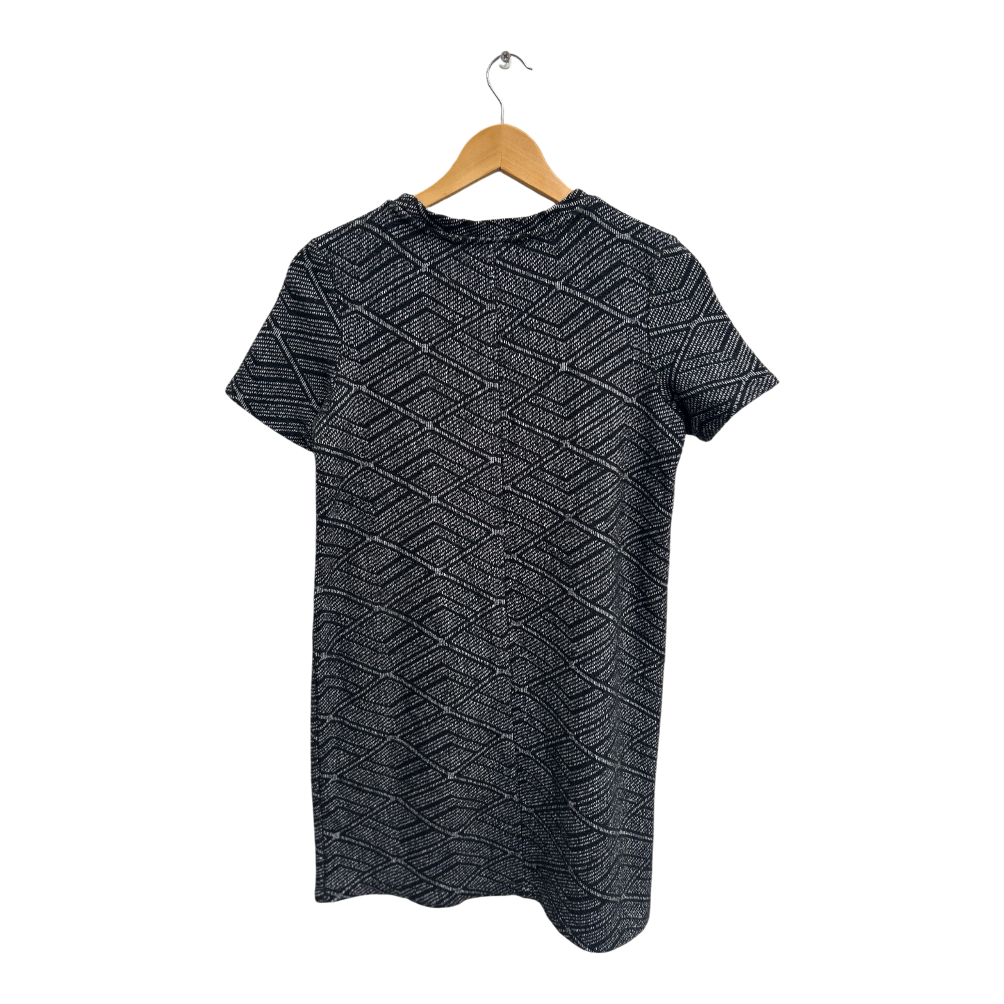 Zara Kleid Damen Gr S Schwarz Weiss Muster Kurz Baumwollmix Elegant Klassisch Stretch