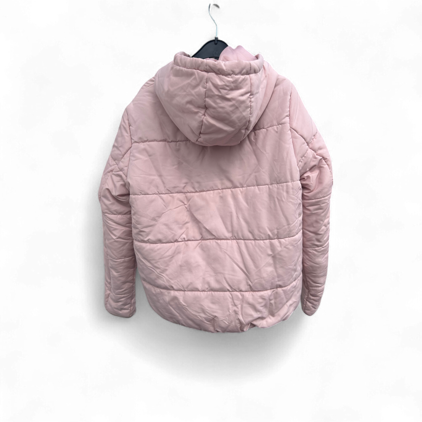 Jean Pascale Damen Steppjacke Größe 36 Rosa Kapuze Gestreift Gefüttert