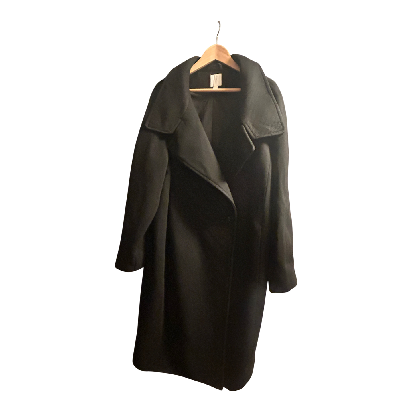 H&M Mantel Damen Gr XXL Schwarz Lang Eleganter Wintermantel Schwerer Stoff Warm