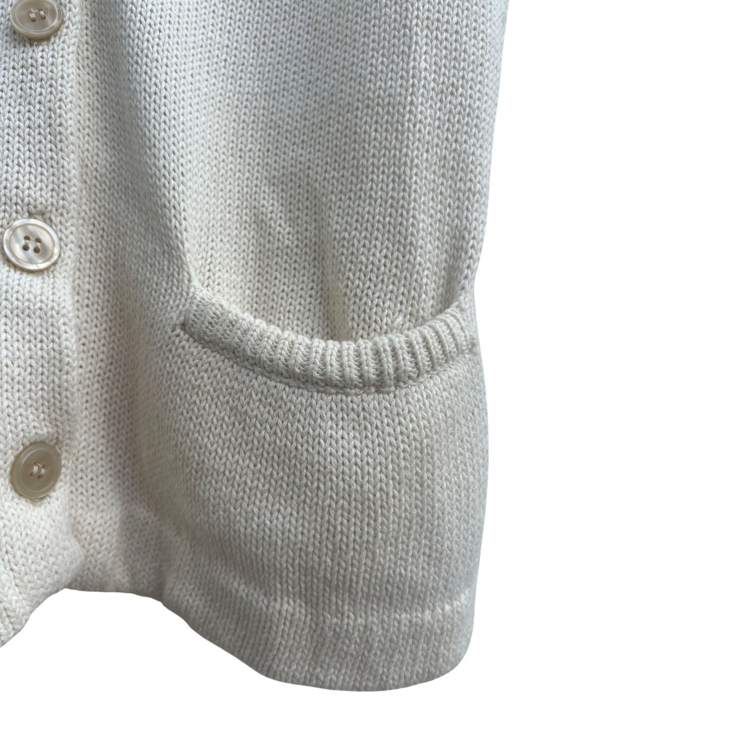 Esprit Weste Damen Gr XL Weiß Strick Baumwolle Ärmellos Knöpfe Vintage Sommer