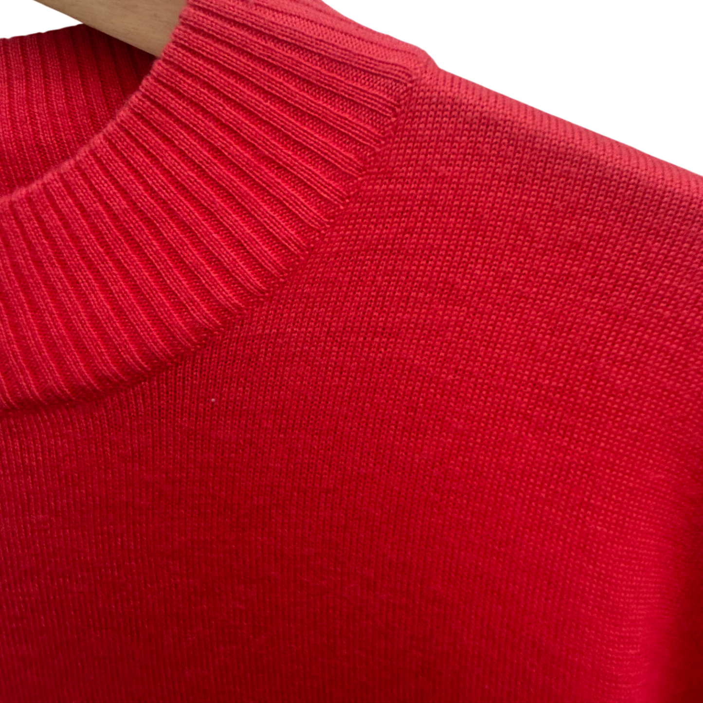 Adagio Pullover Damen Gr 48 Rot Langarm Wollmix Seitenschlitze Feinstrick Elegant
