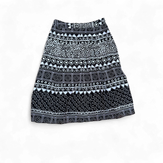 C&A Rock Damen Gr 44 Schwarz Weiß Ethno Muster Baumwolle Boho Style Sommer