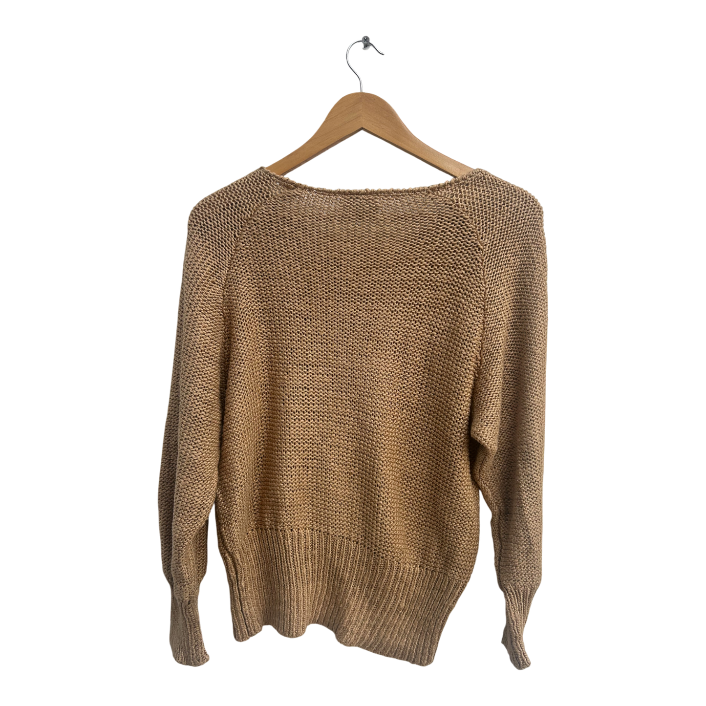 Madeleine Pullover Damen Gr 40 Beige Strick Baumwolle Vintage Lochmuster Elegant