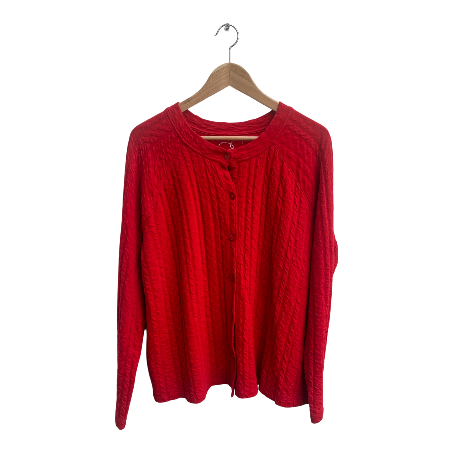 Strickjacke Damen Rot Cardigan Struktur Gr 40 Baumwolle Backstage Elegant