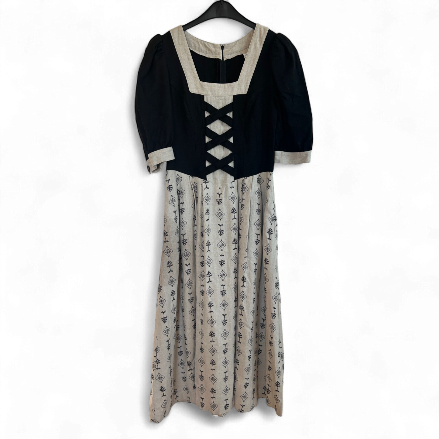 Meico Kleid Damen Dress Damenkleid Gr. 36 Leinen Landhaus Hochwertig Vintage Neu