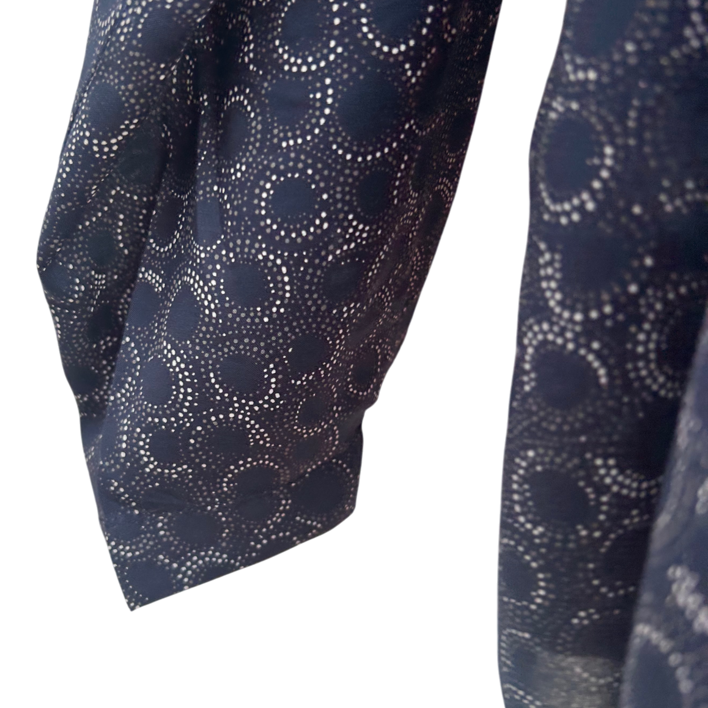 Gina Benotti Damen Bluse Dunkelblau Muster Langarm Gr L Viskose Leicht Modern