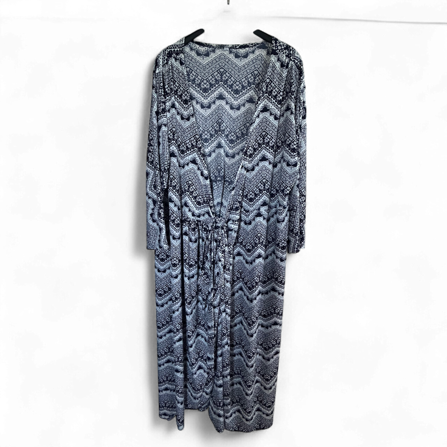 Kleid Damen Dress Maxikleid Gr. 6XL Schwarz Weiß Muster Sommer Look Boho Elegant