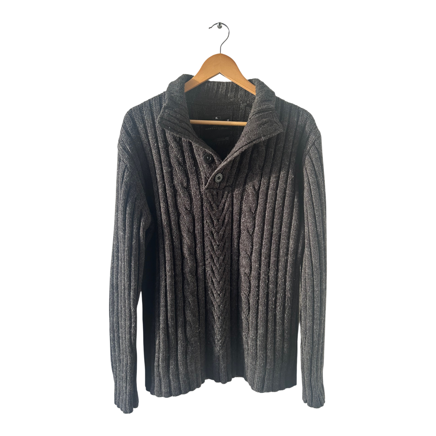 Angelo Litrico Pullover Herren Zopfmuster Strick Grau XL Warm Winter Zeitlos Modern