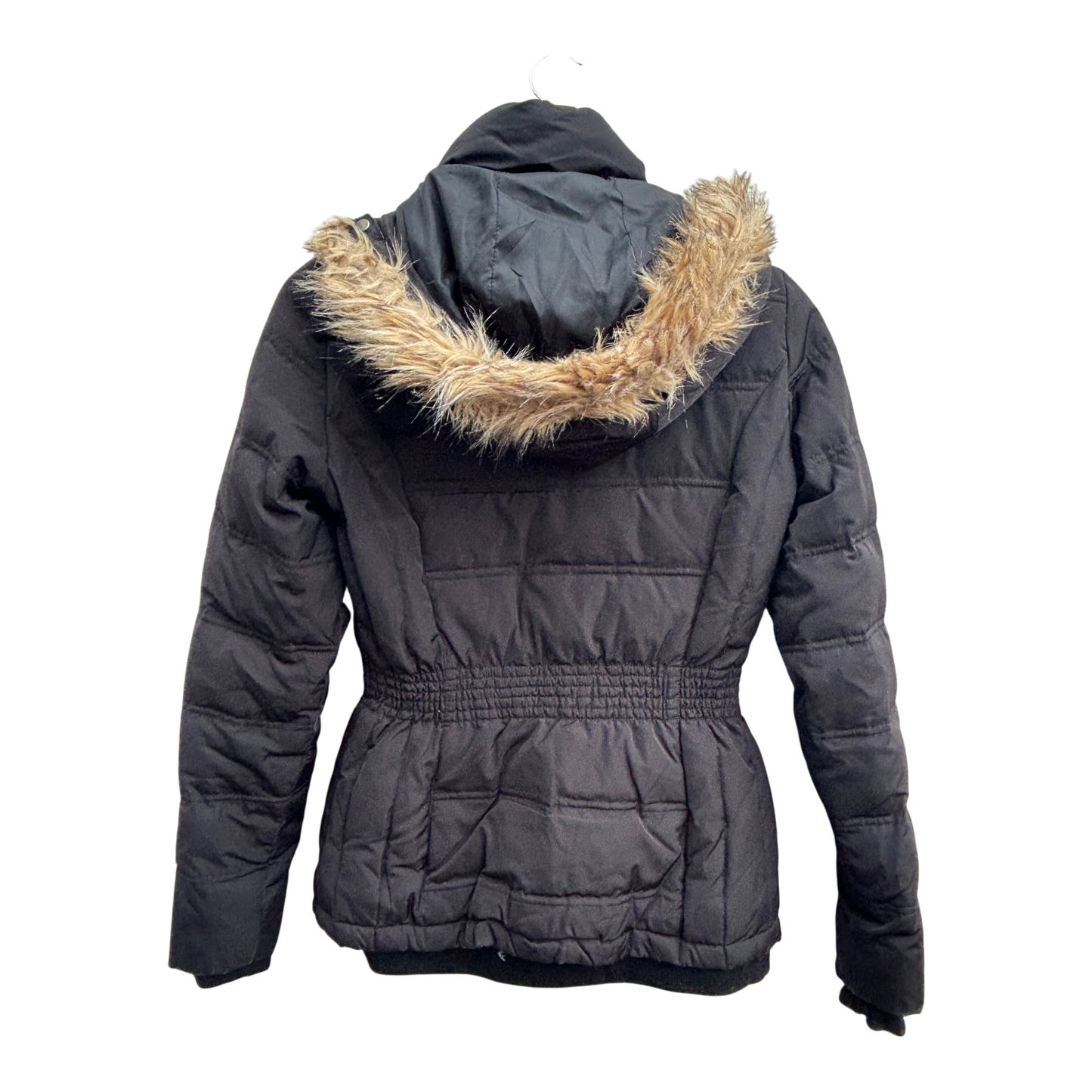 Vera Moda Jacke Damen XS Schwarz Warm Kapuze Fellrand Winter Übergangsjacke