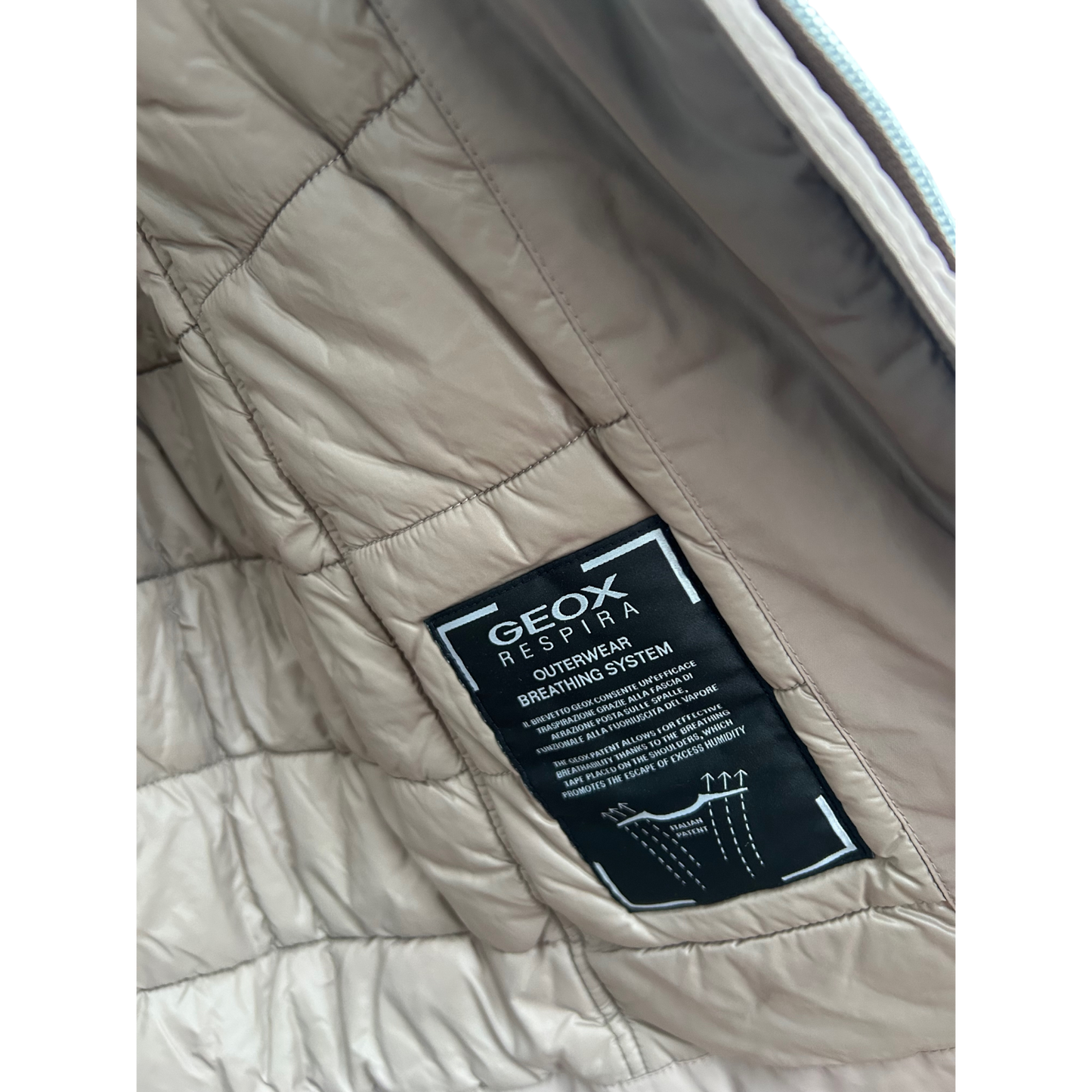 Geox Respira Jacke Damen Gr 36 Beige Übergangsjacke Atmungsaktiv 2 Wege Zipper