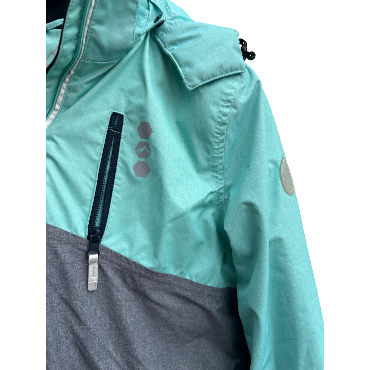 Rodeo Outdoorjacke Jungen Gr 158 Wasserdicht Winddicht Warm Winterjacke Türkis Grau