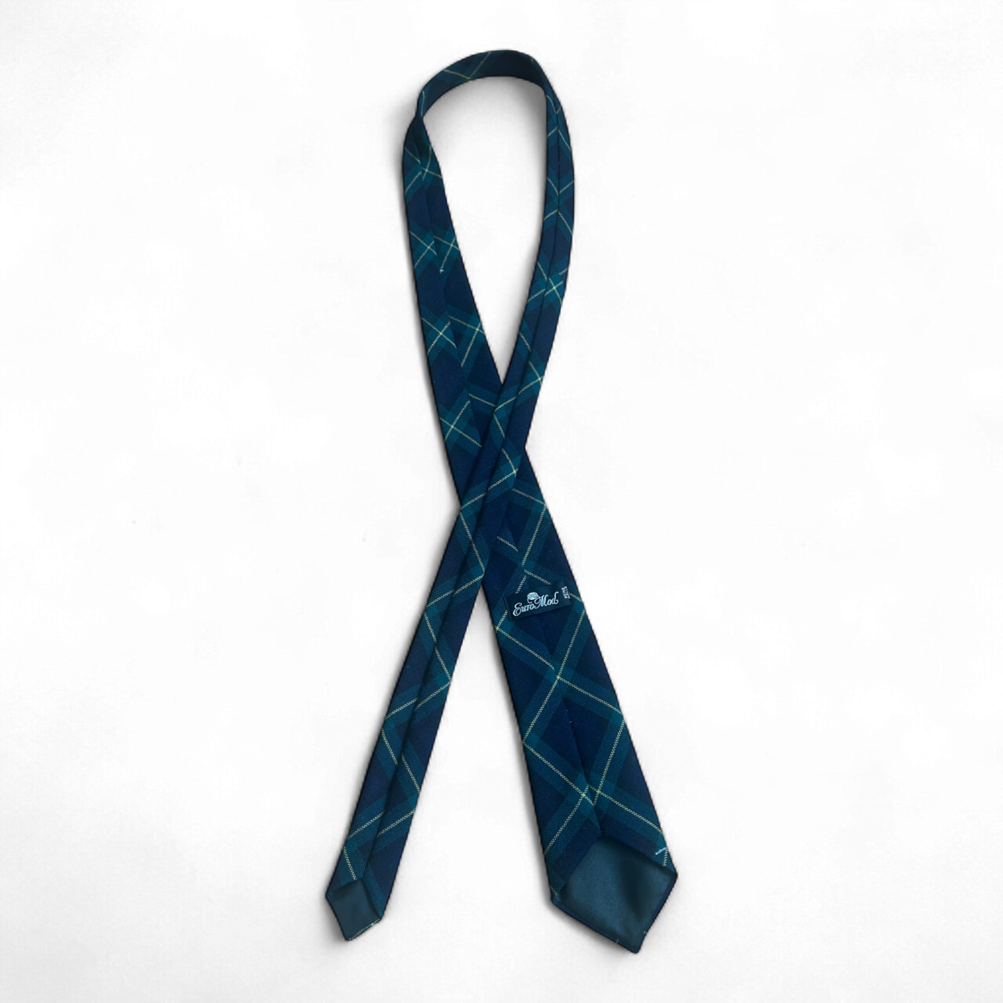 💚 Wollkrawatte Argyle blau-grün – 100 % Wolle & Stil