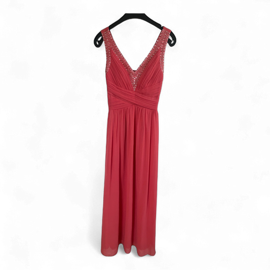 Floyd Kleid Damen Dress Damenkleid Gr. 34 Koralle Abendkleid Elegant Schimmernd