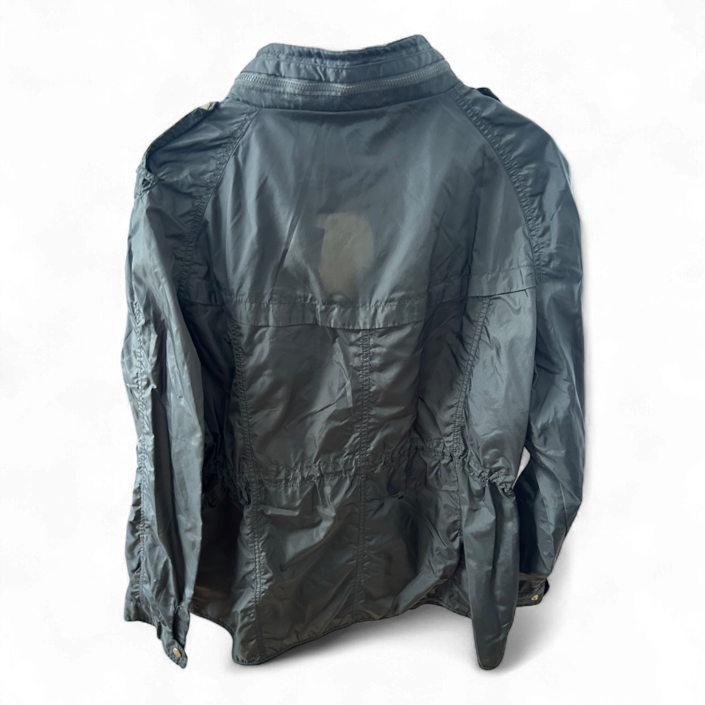 Denim Co Damenjacke 46 Khaki 100 % Nylon Tailliert Tunnelzug Golddetails