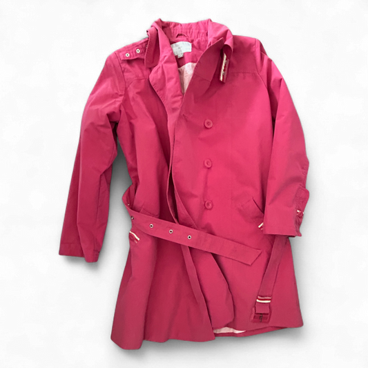 TCM Trenchcoat Damen 44 46 Pink 72 % Baumwolle Tailliert Gürtel 90 cm