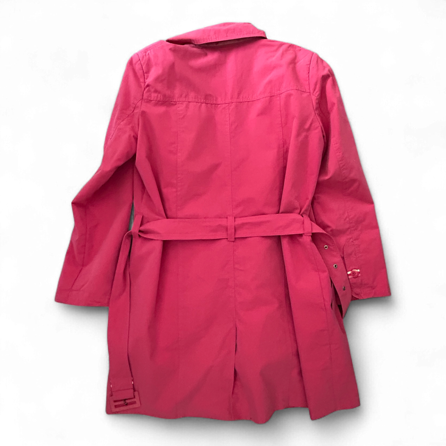 TCM Trenchcoat Damen 44 46 Pink 72 % Baumwolle Tailliert Gürtel 90 cm