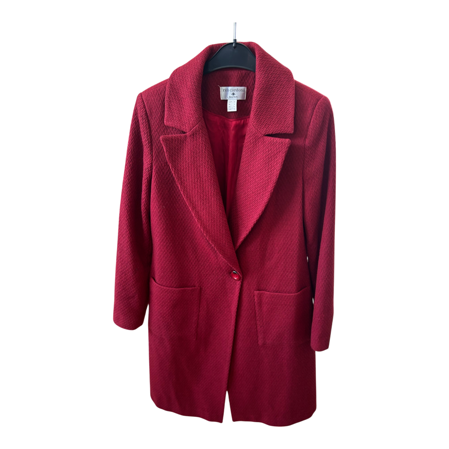 Rick Cardona Mantel Damen Gr 40 Rot – Wollmix – Klassischer Blazerstil