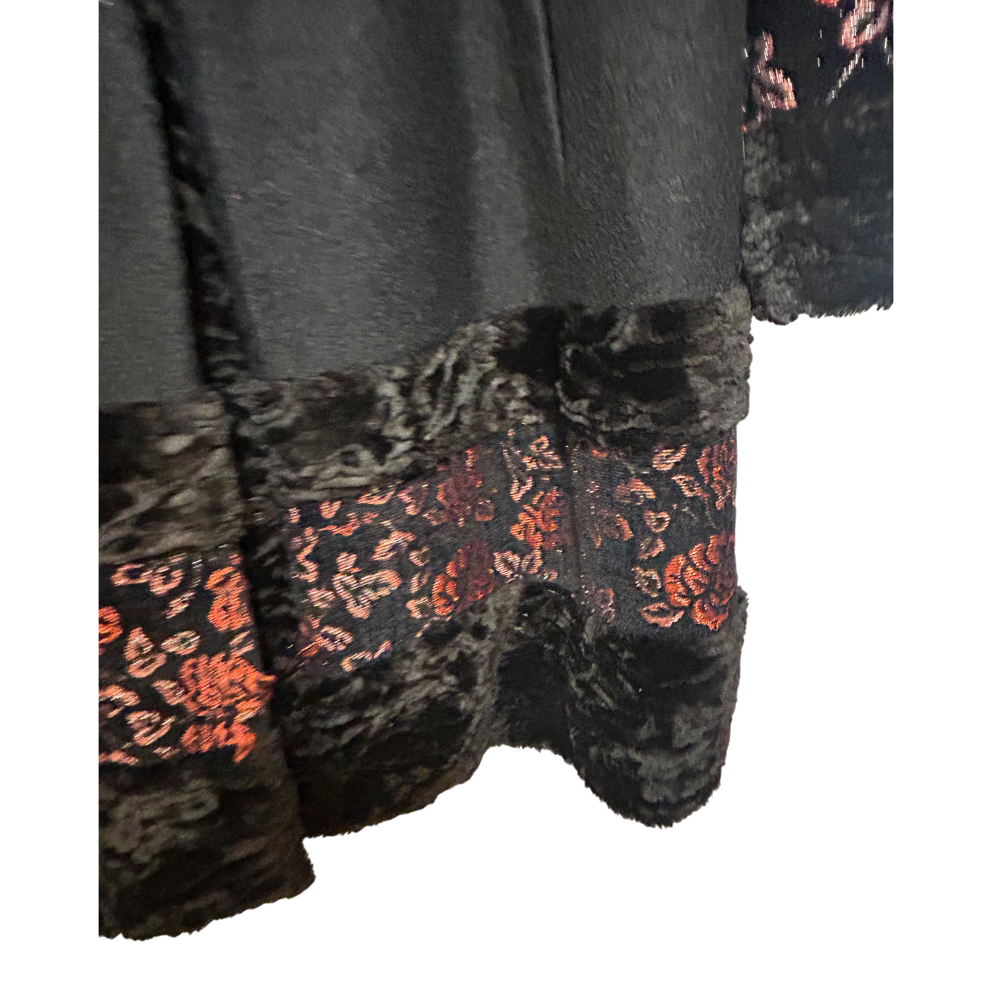 Monsoon Mantel Vintage Gr 42 Schwarz Brokat Kunstpelz Eleganter Wintermantel Warm